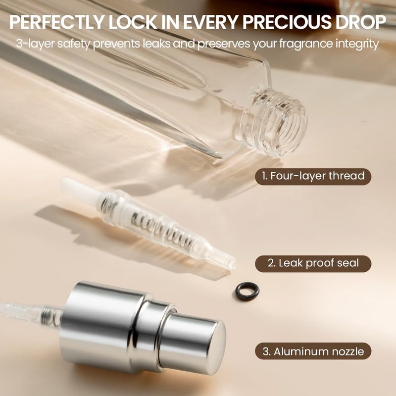 Cryslora Perfume Atomizer, Glass Perfume Container,Travel Bottle Refillable, Empty Portable Leakproof Frangrance Spray Bottle (5pcs 15ml/0.5oz) - Image 5