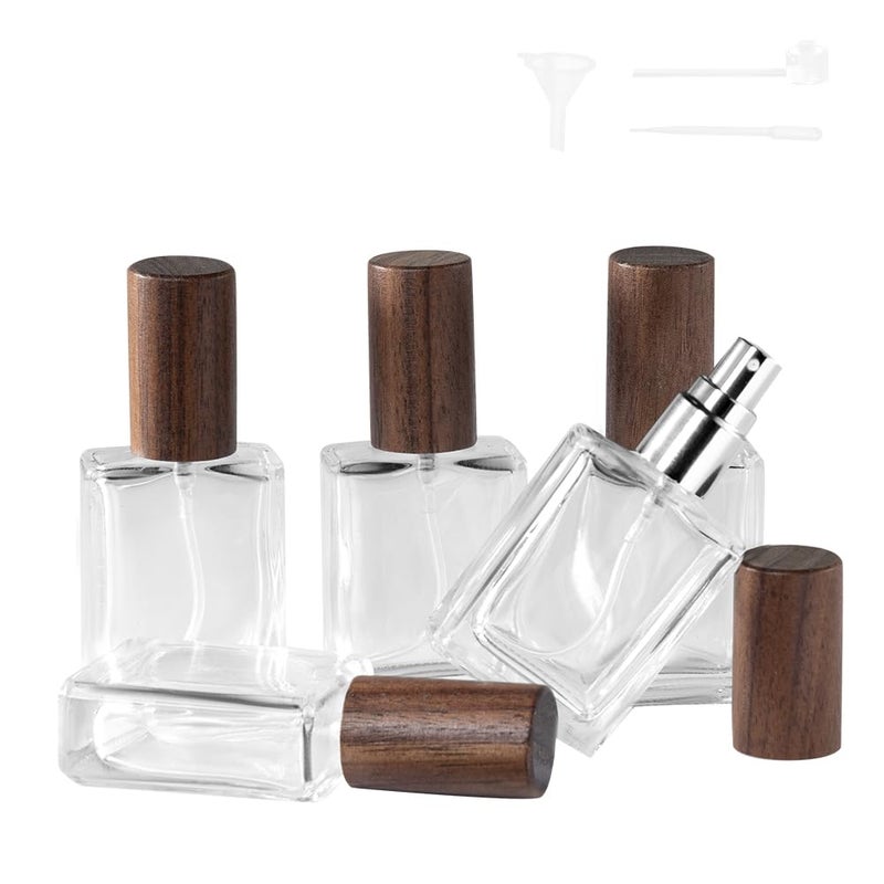Cryslora Perfume Atomizer, Glass Perfume Container,Travel Bottle Refillable, Empty Portable Leakproof Frangrance Spray Bottle (5pcs 15ml/0.5oz) - Image 1