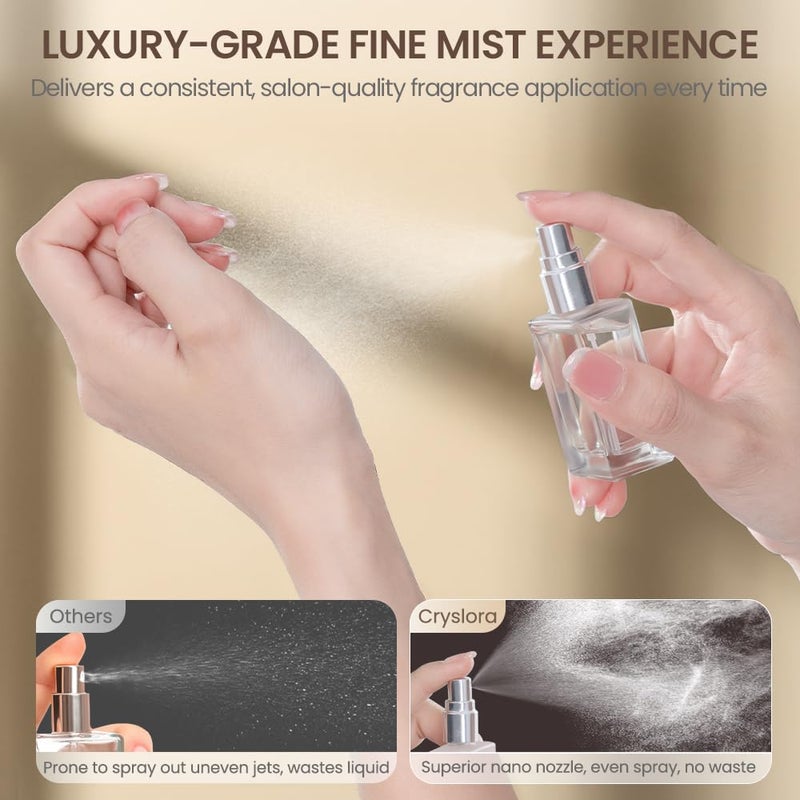 Cryslora Perfume Atomizer, Glass Perfume Container,Travel Bottle Refillable, Empty Portable Leakproof Frangrance Spray Bottle (5pcs 15ml/0.5oz) - Image 4
