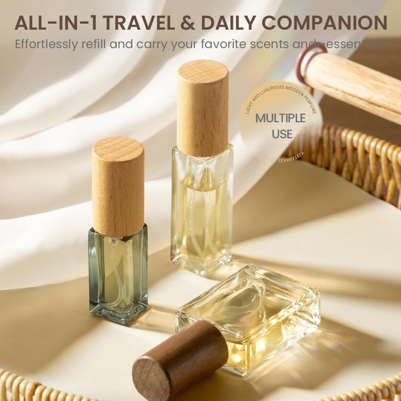 Cryslora Perfume Atomizer, Glass Perfume Container,Travel Bottle Refillable, Empty Portable Leakproof Frangrance Spray Bottle (5pcs 15ml/0.5oz) - Image 3