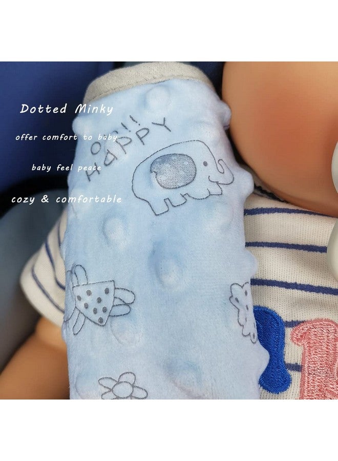 DODO NICI car seat Strap Cover for Baby, seat Belt Cover Cushion, Belt Pads fit Baby Carrier/Pushchair/Stroller, Cozy Peace Dotted Minky, Blue - Image 4