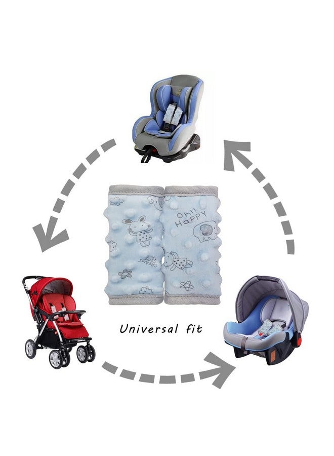 DODO NICI car seat Strap Cover for Baby, seat Belt Cover Cushion, Belt Pads fit Baby Carrier/Pushchair/Stroller, Cozy Peace Dotted Minky, Blue - Image 3