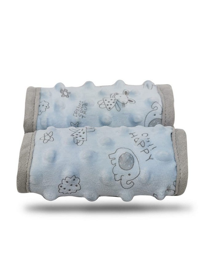 DODO NICI car seat Strap Cover for Baby, seat Belt Cover Cushion, Belt Pads fit Baby Carrier/Pushchair/Stroller, Cozy Peace Dotted Minky, Blue - Image 1