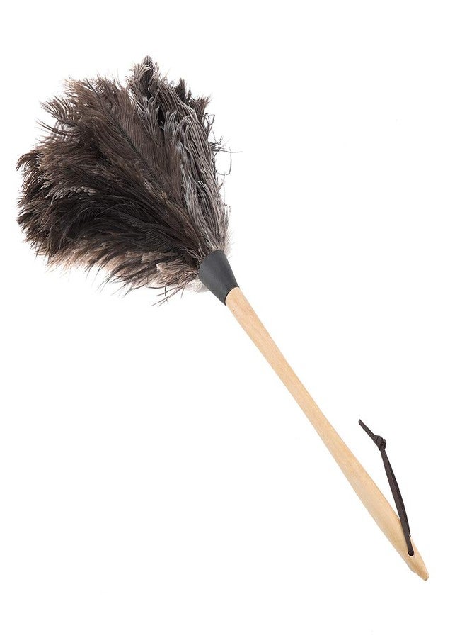 Fdit Handmade Washable Non-electrostatic Ostrich Duster with Wooden Handle Household - Image 1