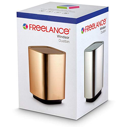 Freelance Windsor Polystyrene Dustbin for Home, Silver 5L - Flip Lid - For Kitchen, Bathroom, Bedroom, Office, Washroom, Toilet - Small Size Garbage Bin/Waste Basket/Dust Bins/Dust Bin/Trash Can - Image 5
