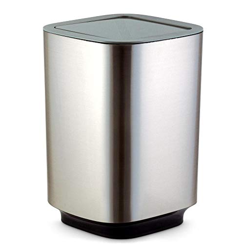 Freelance Windsor Polystyrene Dustbin for Home, Silver 5L - Flip Lid - For Kitchen, Bathroom, Bedroom, Office, Washroom, Toilet - Small Size Garbage Bin/Waste Basket/Dust Bins/Dust Bin/Trash Can - Image 1