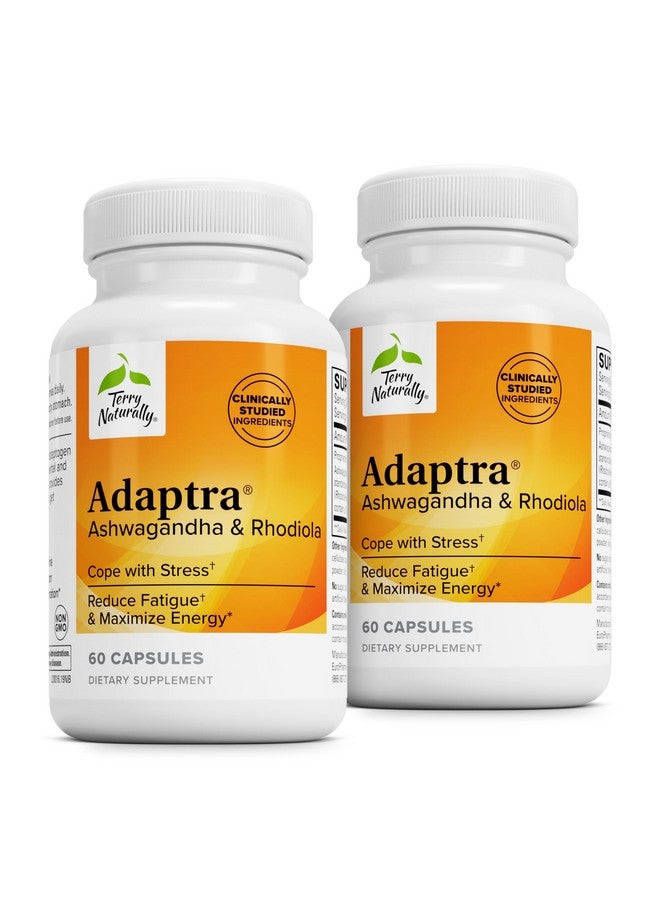 تيري ناتشورالي أدابترا - 60 كبسولة، عبوة من قطعتين - مكمل أشواغاندا وروديولا - غير معدل وراثيًا، خالٍ من الجلوتين - 120 وجبة إجمالية - Image 1