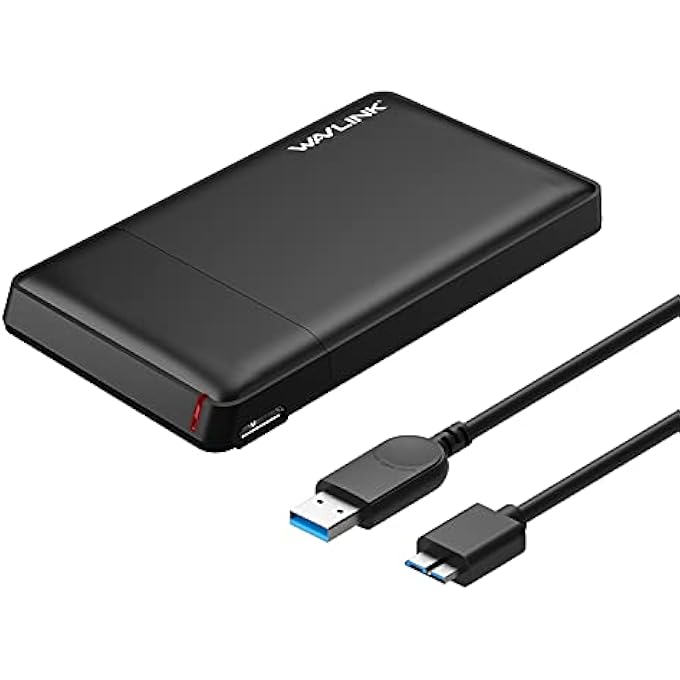 WAVLINK USB 3.0 2.5INCH HDD ENCLOSURE SATA HARD DISK EXTERNAL CASE DURABLE WITH USB CABLE & SCREWDRIVER SUPPORTS PLUG PLAY AND HOT-SWAPPING BLACK - Image 1