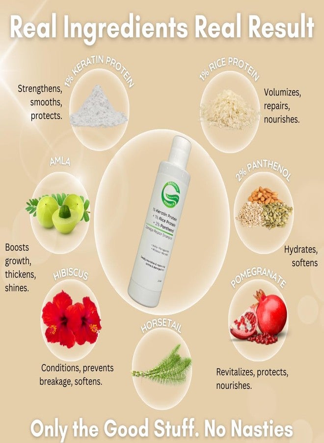 Greenviv Keratin Damage Repair Shampoo | with Rice Protein & Panthenol | Strengthens & Repairs Hair, Reduces Breakage & Restores Shine | For Weak & Chemically Treated Hair | Sulphates & Paraben-Free | For Women & Men | 200 ml - Image 5