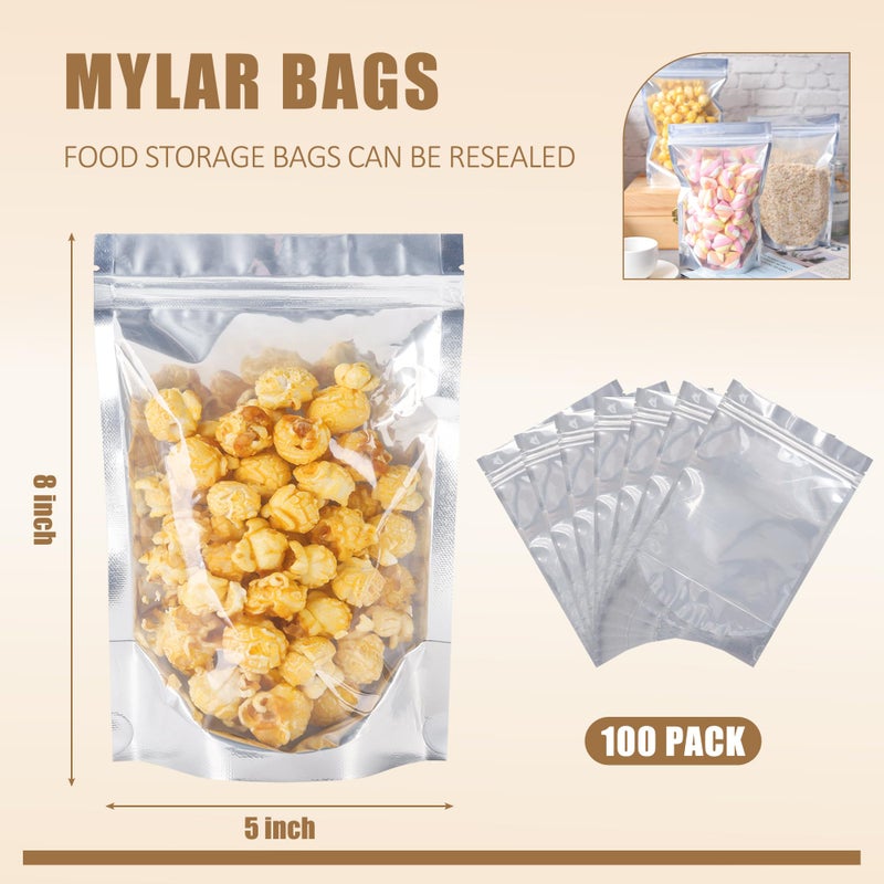 LOKQING 100 PACK Mylar Bags for Food Storage and Resealable Bags for Small Business Packaging Supplies Great for Party Favor Food Storage Bags(Silver,5x8Inches) - Image 3
