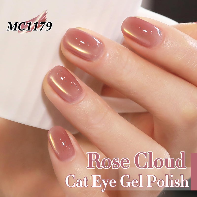 Double Rhythm 6 Colors Cat Eye Gel Polish Set Shimmer Glitter with Magnet Holographic Reflective Magnetic UV Nail Art Kit (6-Kit-51) - Image 3
