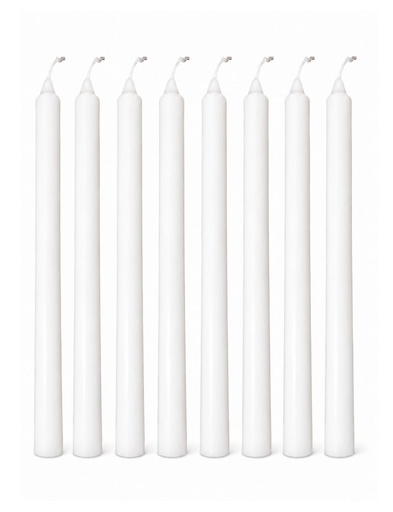 O2. Set of 8 Premium Unscented Taper Candles – Long Burning Elegant Decorative Candles - Image 1