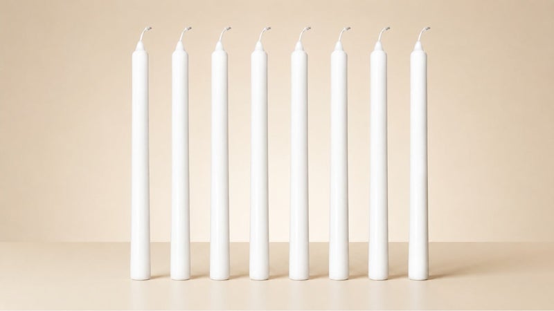 O2. Set of 8 Premium Unscented Taper Candles – Long Burning Elegant Decorative Candles - Image 2