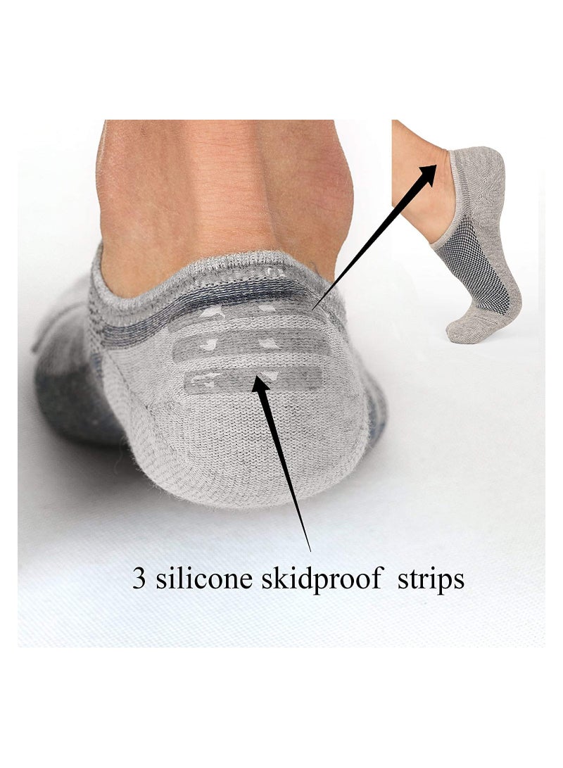 SYOSI Mens Ankle Athletic Socks Low Cut Breathable Running Socks Comfort Sports Trainer Socks Cotton Casual Non-Slip No Show Socks for Men and Women Invisible Crew Boat Socks EUR43-48 6Pairs - Image 5