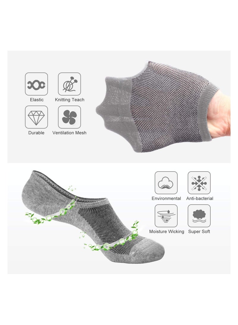 SYOSI Mens Ankle Athletic Socks Low Cut Breathable Running Socks Comfort Sports Trainer Socks Cotton Casual Non-Slip No Show Socks for Men and Women Invisible Crew Boat Socks EUR43-48 6Pairs - Image 3