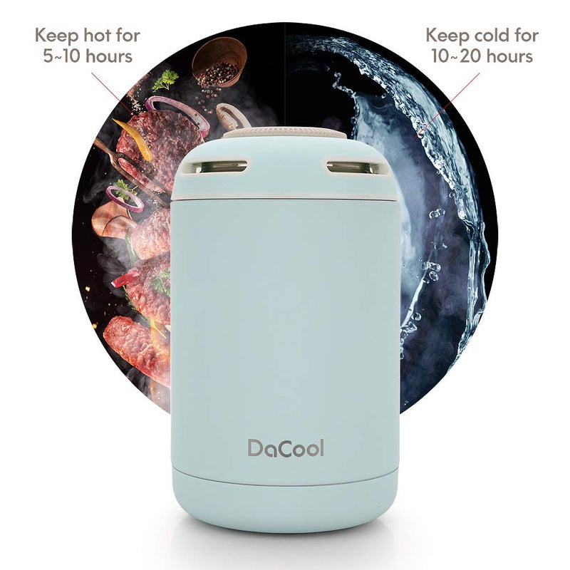 DaCool Insulated Food Jar Food Thermo for Hot Food 16 oz Vacuum Stainless Steel Hot Food School Lunch Container for Kids Adult Keep Food Hot Warm Container for Picnic Office Outdoors,BPA Free,Blue - Image 3