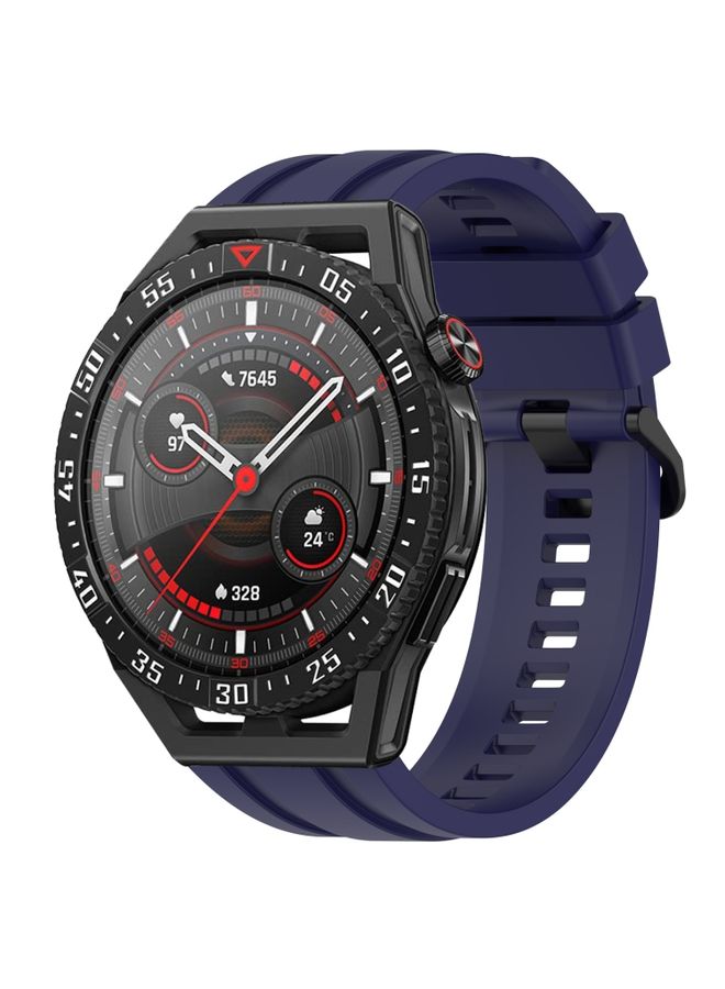 Replacement Strap For Huawei Watch GT3 SE Long & Short Sports Solid Color Silicone Watch Band Set Midnight Blue