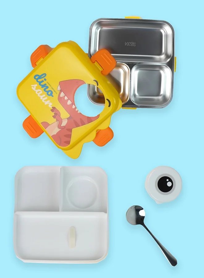 LITTLE SURPRISE BOX Little Surprise Box,Yellow One Eye Stainless Steel Lunch Box For Kids