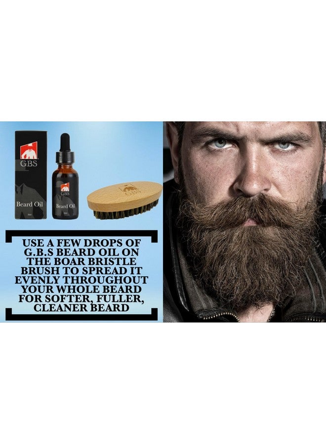 G.B.S Beard Brush & Beard Comb Set With Mustache Comb Natural Boar Bristle Brush Wood Fine Tooth Comb Natural Beard Oil Hair Styling Comb 5 Pc Grooming Kit For Men - Image 3