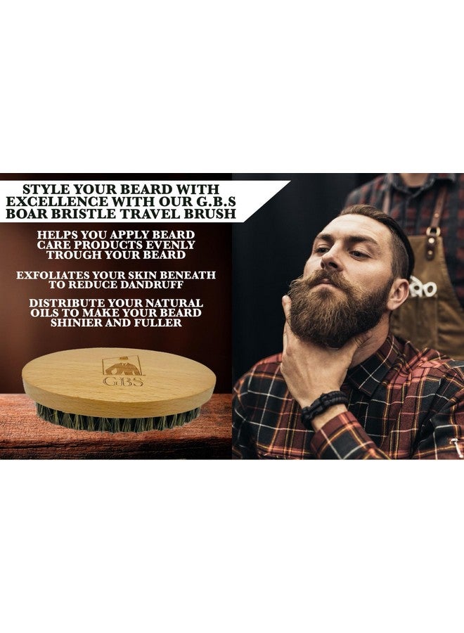 G.B.S Beard Brush & Beard Comb Set With Mustache Comb Natural Boar Bristle Brush Wood Fine Tooth Comb Natural Beard Oil Hair Styling Comb 5 Pc Grooming Kit For Men - Image 4