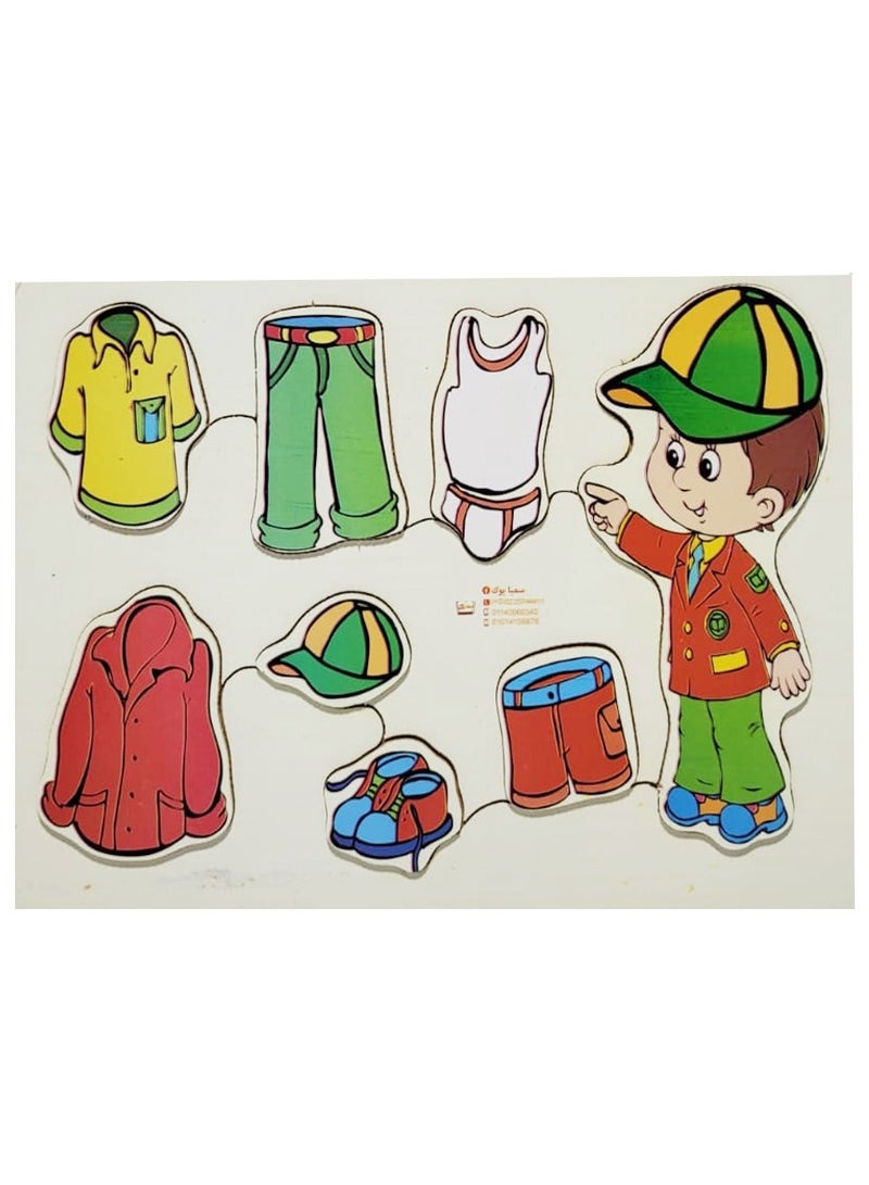 لوحتين بازل خشبى لملابس الولد و البنت - Image 3