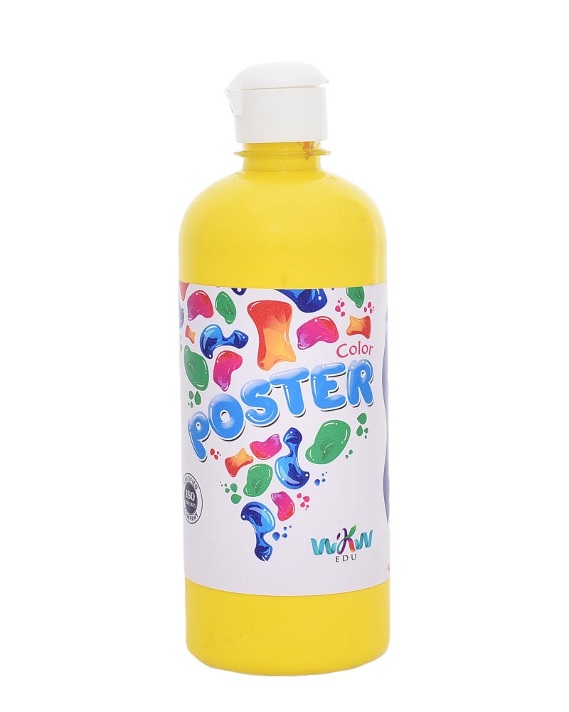 WKW High Quality Poster Color 600Ml For Professional Craft Paint, Art, Artists Beginners, Rocks, Wood, Fabric - Yellow