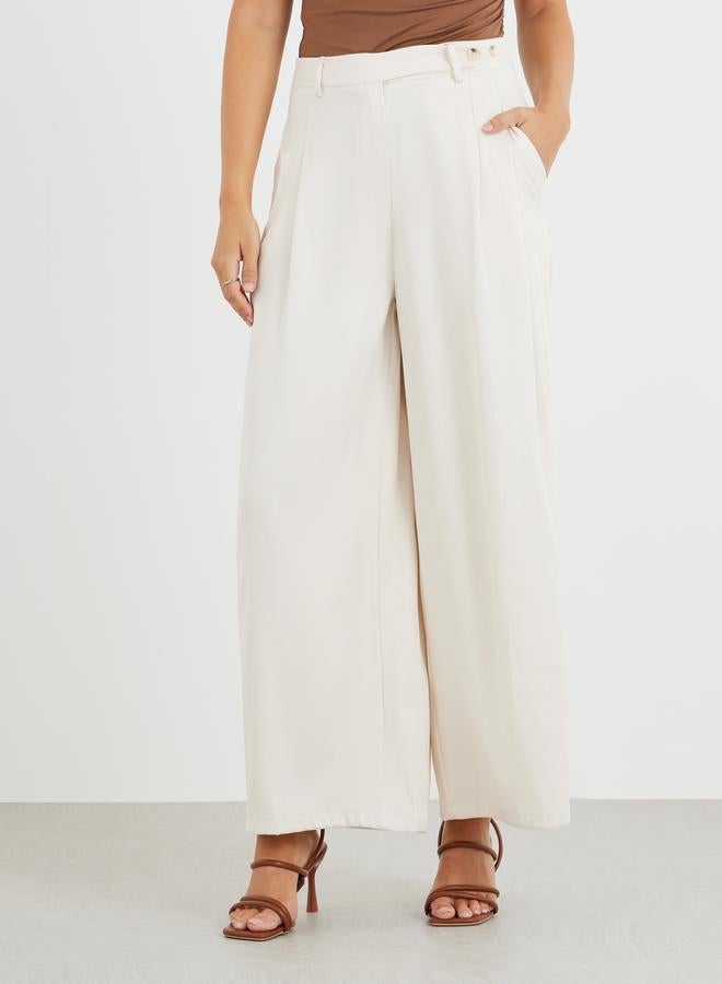 Styli Mid Rise Wide Leg Pleated Pants - Image 2