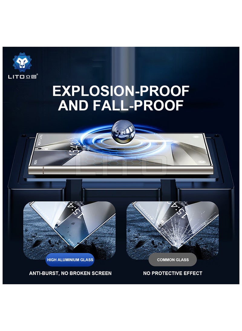 ليتو غطاء كامل ثلاثي الأبعاد من الزجاج المقسى لهاتف سامسونج جلاكسي اس 24 الترا  يعمل ببصمة الإصبع - اسود - Image 3