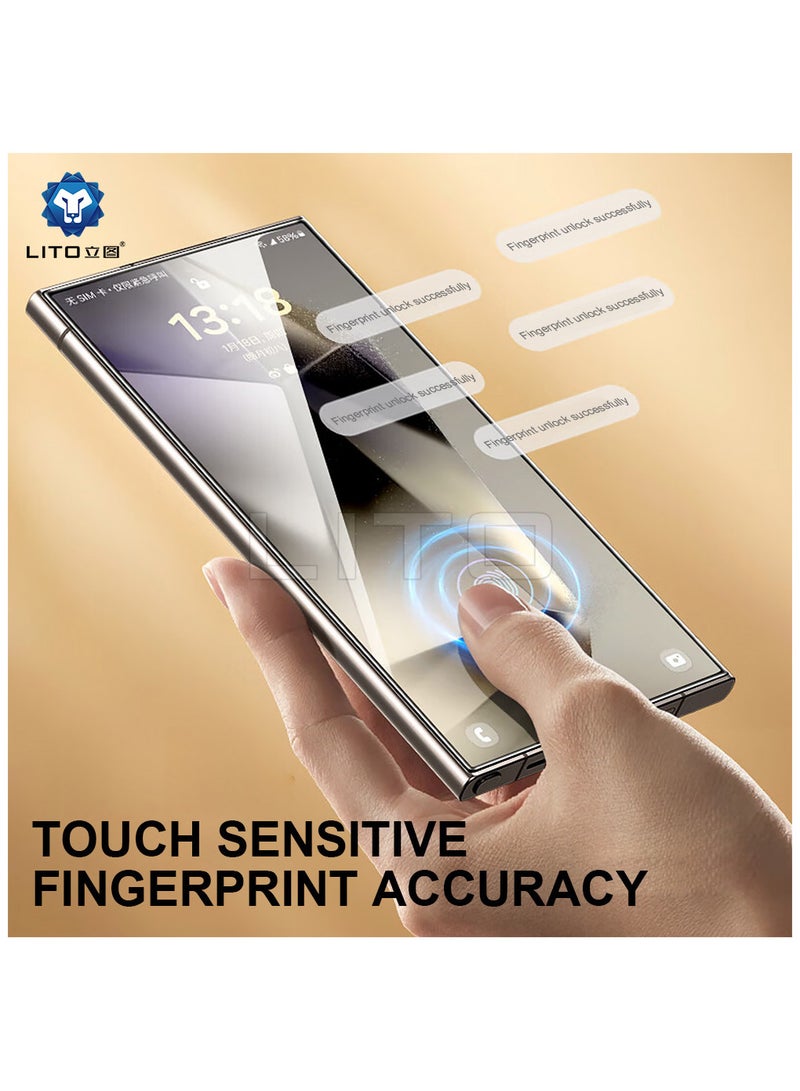 ليتو غطاء كامل ثلاثي الأبعاد من الزجاج المقسى لهاتف سامسونج جلاكسي اس 24 الترا  يعمل ببصمة الإصبع - اسود - Image 5