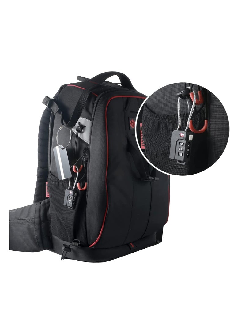 SYOSI 2 Pack Luggage Padlocks TSA Approved Combination Locks with Code Mini Luggage Padlock Flexible Cable Travel Suitcase Small Gym Locker Padlock with 3 Digit Combination Black - Image 2