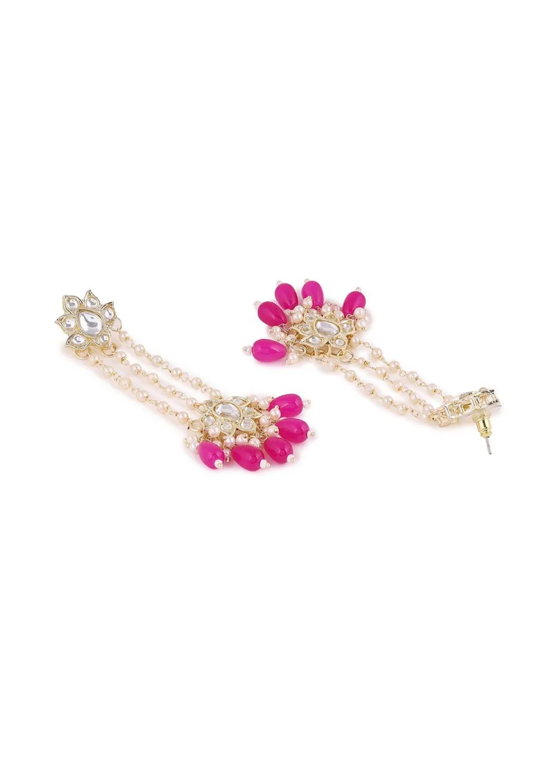 Priyaasi Contemporary Kundan  Beaded Drop Earrings