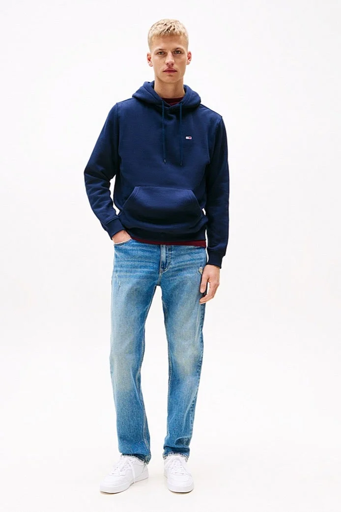 TOMMY JEANS Dark Night Navy Brushed Fleece Hoody for Men | Best Price UAE