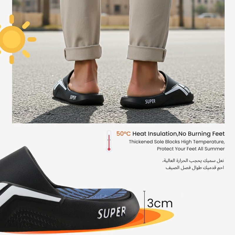 دي. دي.ستار  نعال للرجال والنساء، نعال سميكة وناعمة جدًا للاستخدام داخليًا وخارجيًا، نعال مانعة للانزلاق للاستحمام والحمام. - Image 3