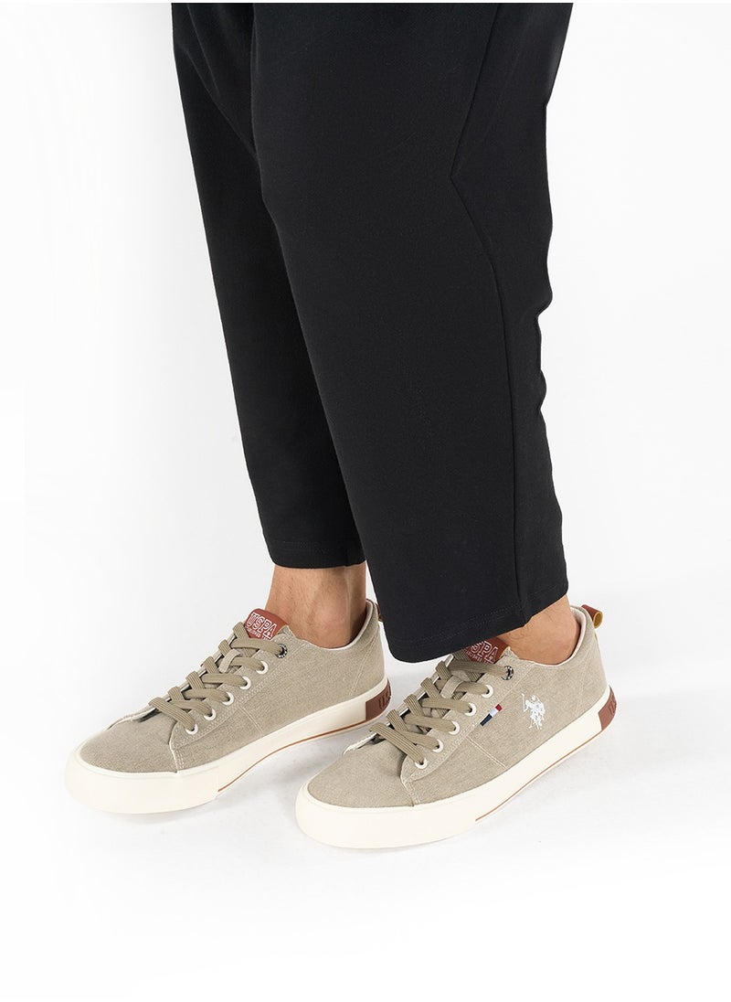 U.S. Polo Assn. - Men's Beige Low-Canvas Top Sneakers - Lightweight - Image 1