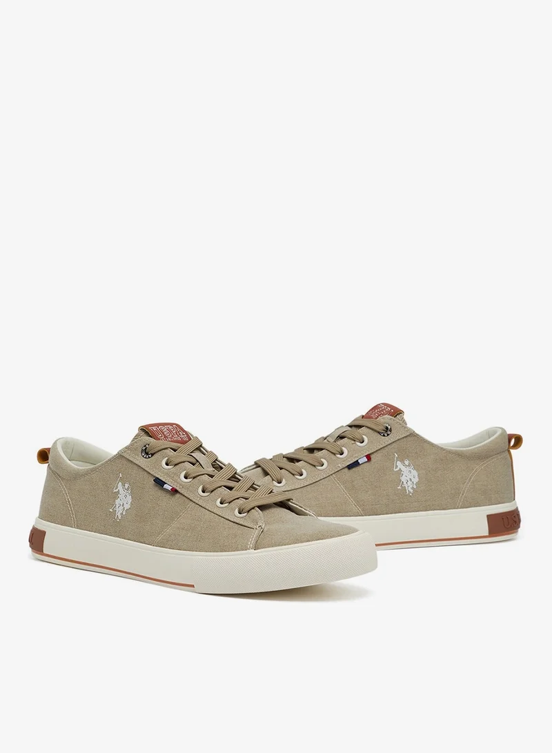 U.S. Polo Assn. Sand Men's Beige Low-Canvas Top Sneakers - Lightweight Shoes for Men | Best Price UAE