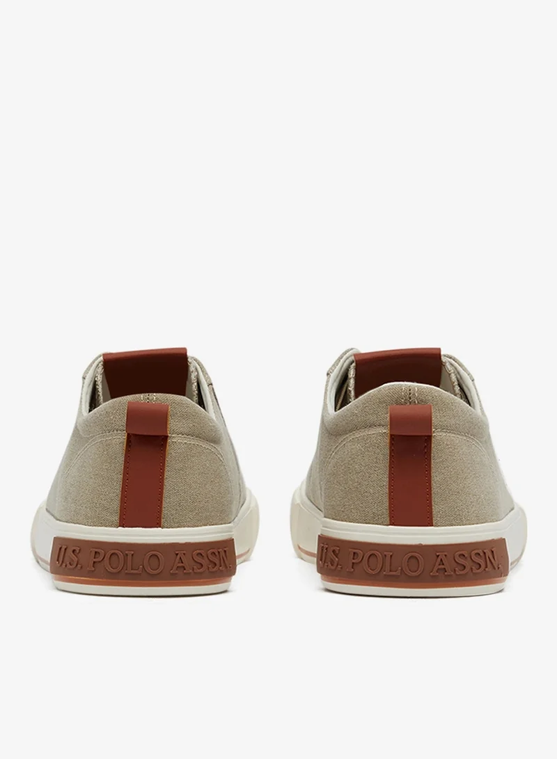 U.S. Polo Assn. Sand Men's Beige Low-Canvas Top Sneakers - Lightweight Shoes for Men | Best Price UAE