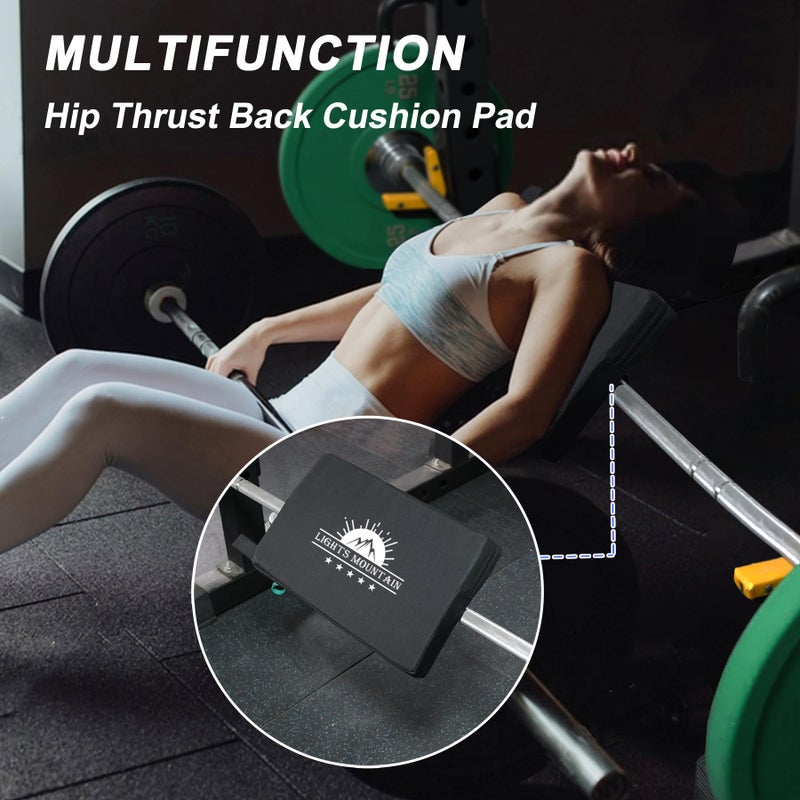 Lights Mountain Square Hip Thrust Pad for Smith Machine, Extra Thick Firm Barbell Pad for Glute Bridges, Non-Slip Hook u0026 Loop, Heavy Duty Support for Squats u0026 Hip Thrusts, Home Gym Equipment (Black) - Image 5