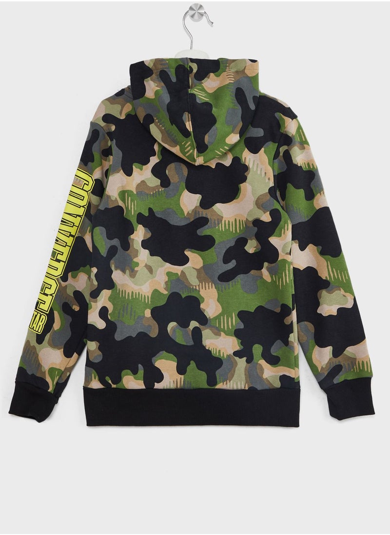 CONVERSE - Youth Camo Aop Fleece Hoodie - Image 1
