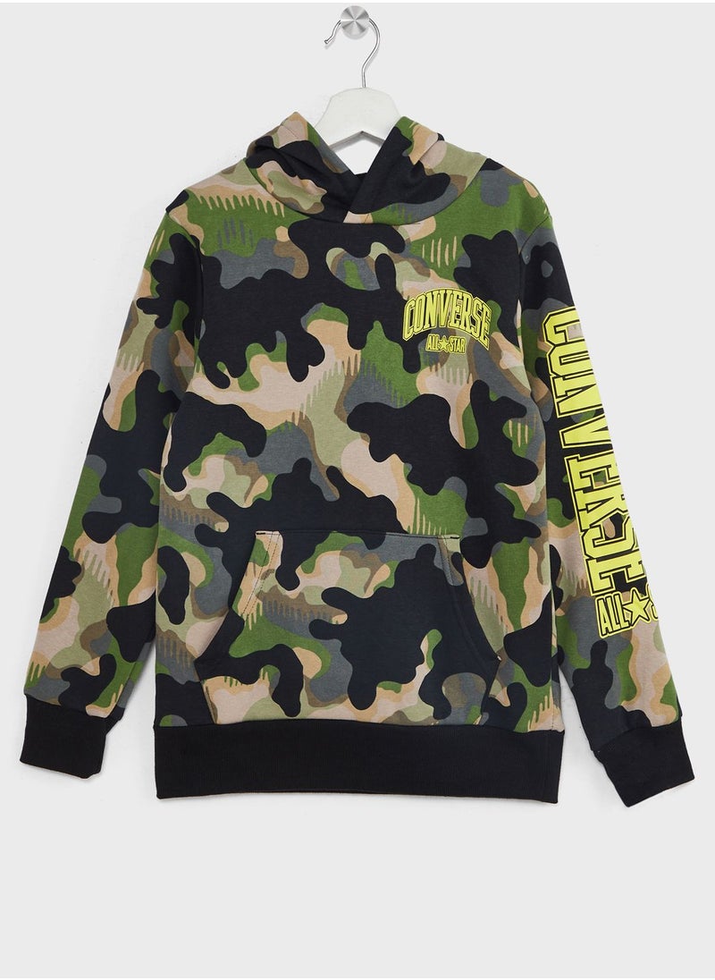 CONVERSE - Youth Camo Aop Fleece Hoodie - Image 1