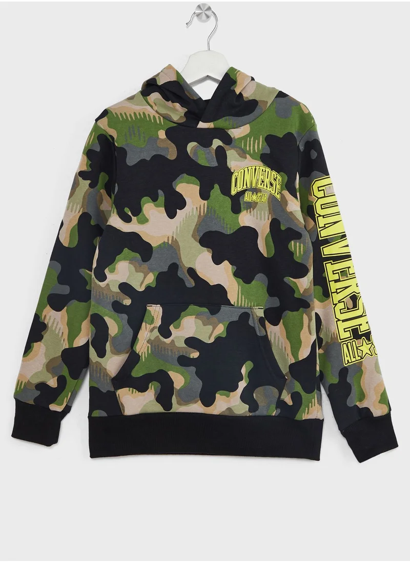 CONVERSE Youth Camo Aop Fleece Hoodie