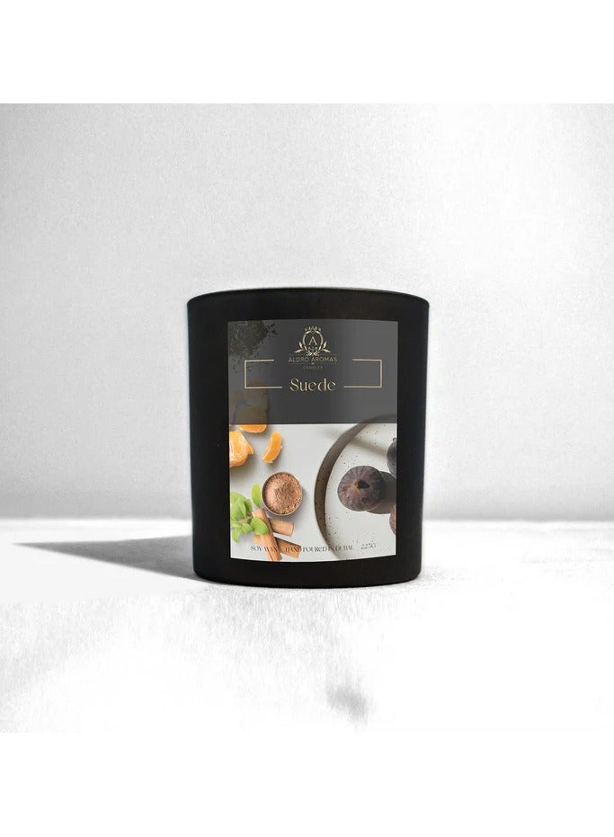 Aldro Aromas Scented Candel in Jar Long Lasting Fragrance-Suede 225 Grams - Image 1