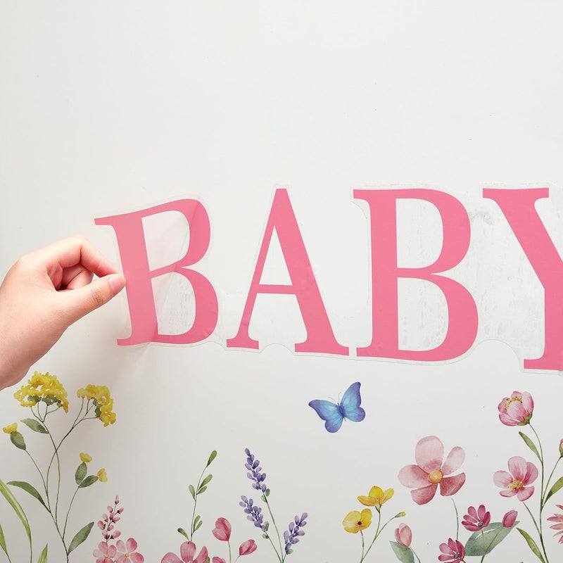 Faccito Baby in Bloom Baby Shower Decorations for Girl Floral Wildflower Party Sign Stickers for Balloon Arch Backdrop Decal Gender Reveal Decor - Image 4