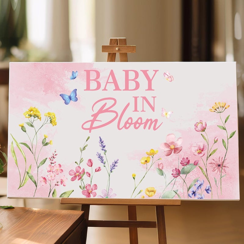 Faccito Baby in Bloom Baby Shower Decorations for Girl Floral Wildflower Party Sign Stickers for Balloon Arch Backdrop Decal Gender Reveal Decor - Image 5