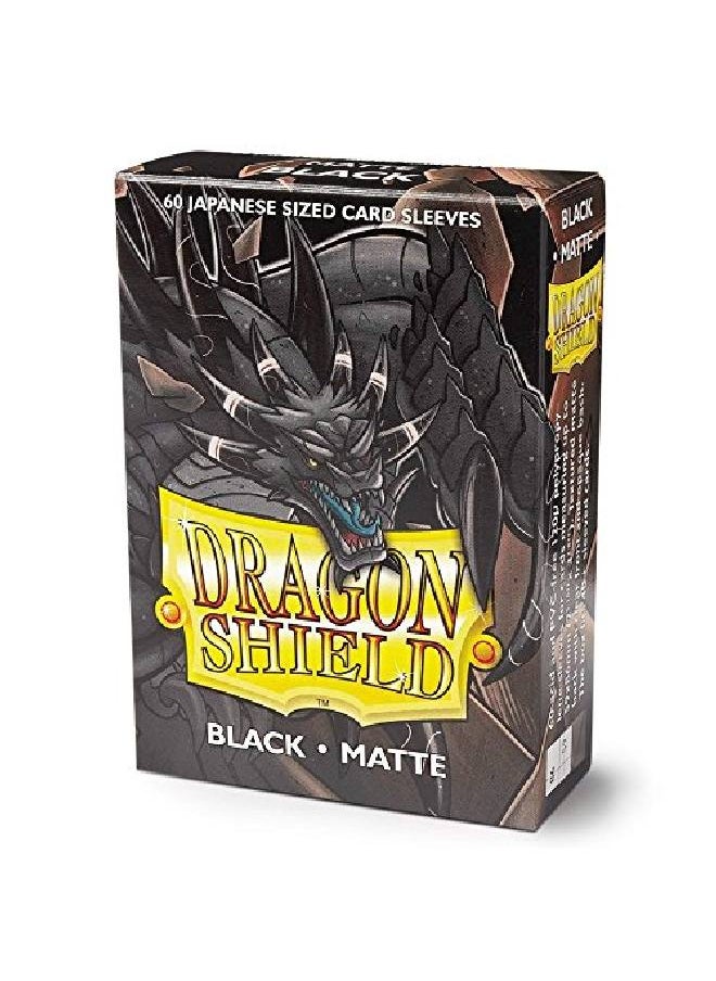 dragon shield - Bundle 2 Packs Of 60 Count Japanese Size Mini Matte Card Sleeves Matte Black - Image 1