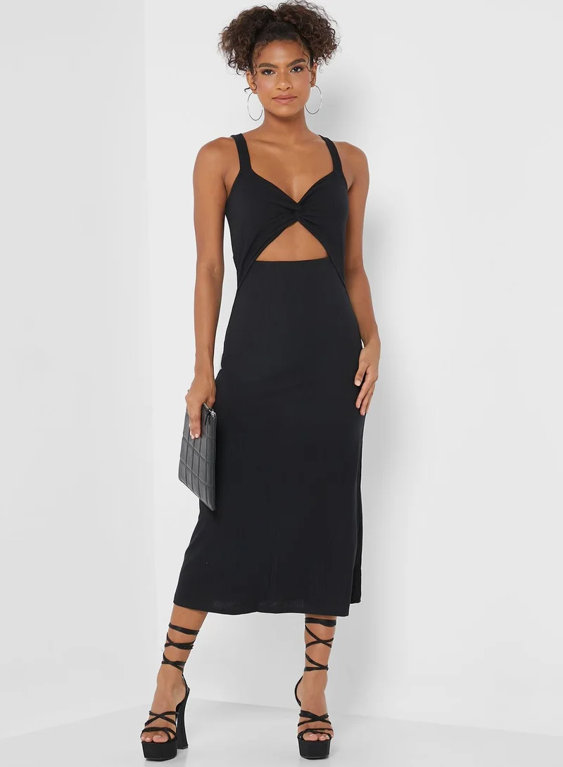 TOPSHOP Strappy Pleat Detail Dress