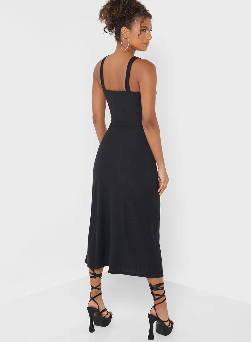 TOPSHOP Strappy Pleat Detail Dress