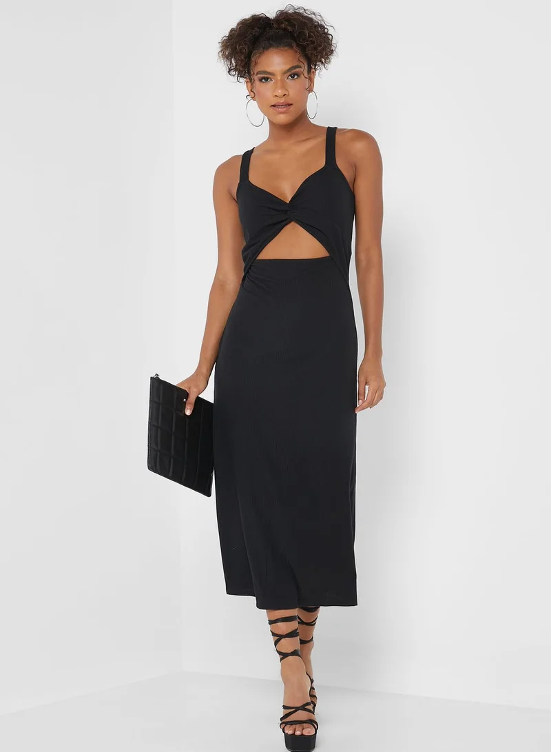 TOPSHOP Strappy Pleat Detail Dress