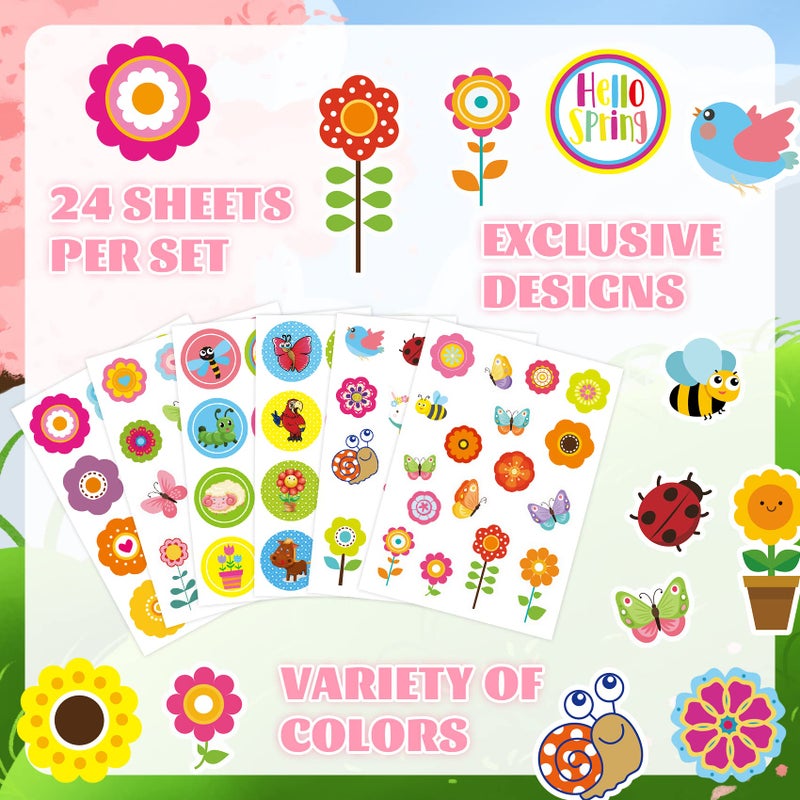 Joy Bang 344 Pcs Spring Stickers for Kids Flowers Stickers Butterfly Bug Animal Nature Sticker for Water Bottles Laptops Cards Envelopes School Classroom Spring Party Favors Supplies Gifts - Image 5