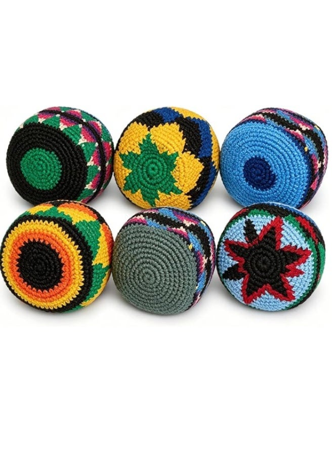 Dowmoo 6 Hand-woven Colorful Patterned Beanbag Set - Children's Holiday Gift, Beanbag Toy, Indoor and Outdoor Throwing Game, Perfect Holiday Gift for Boys and Girls Aged 3-10 - Image 1