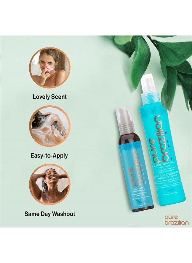 Pure Brazilian PURE BRAZILIAN - Leave-in Conditioner & Ultra-Light Nourishing Oil  - Image 2